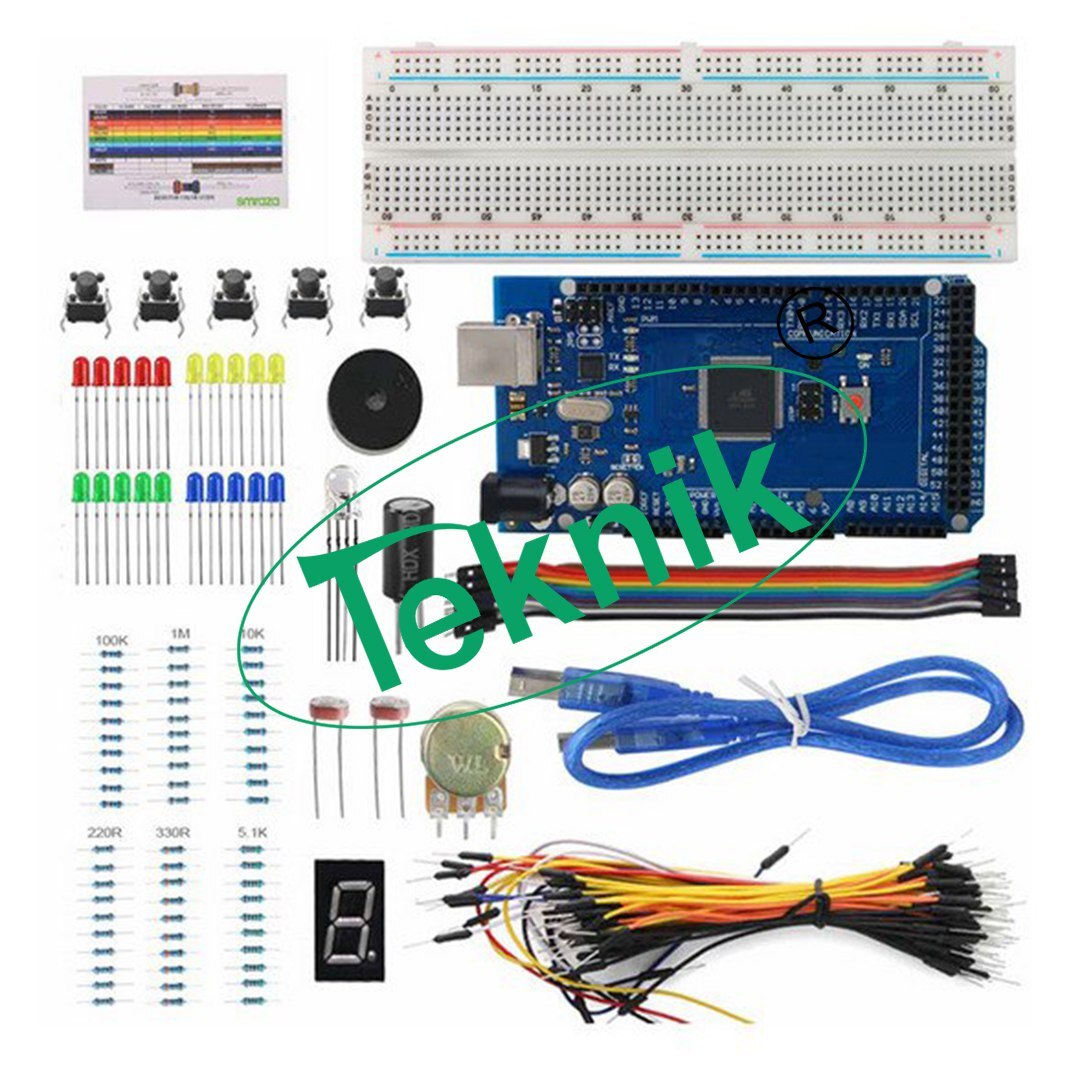 Arduino Mega2560 R3 Development Board - 256 Kb Flash Memory, 12 Diy Projects With Tutorial | Ultimate Engineering Educational Starter Kit For Beginners