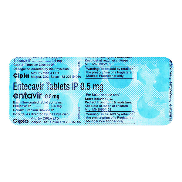 Entecavir 0.5mg Tablet - Drug Type: General Medicines