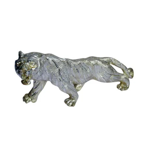 Metal Tiger - Silver Nautical Animal Figurine | Polished Finish, Ideal For Gifts And Home Decoration