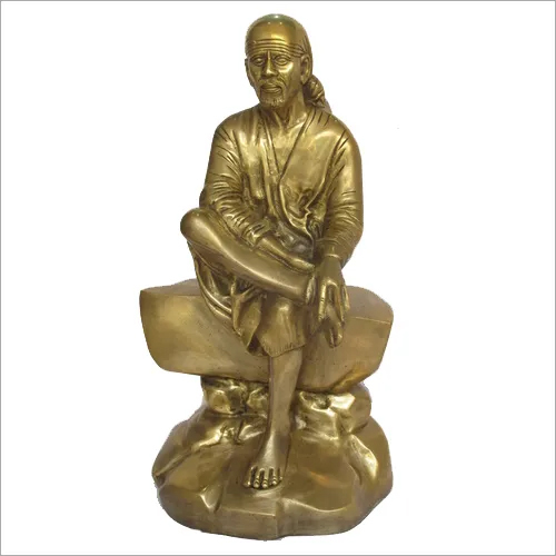 Sai Baba Statue - Brass, Polished Finish | Ideal For Business Gifts, Outdoor Decoration, Wedding & Home Decor