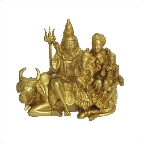 Shiv Parvati Statue - Brass, 21.5" Length X 12" Width | Polished Finish, Suitable For Home Decor, Business Gifts, And Wedding Decoration