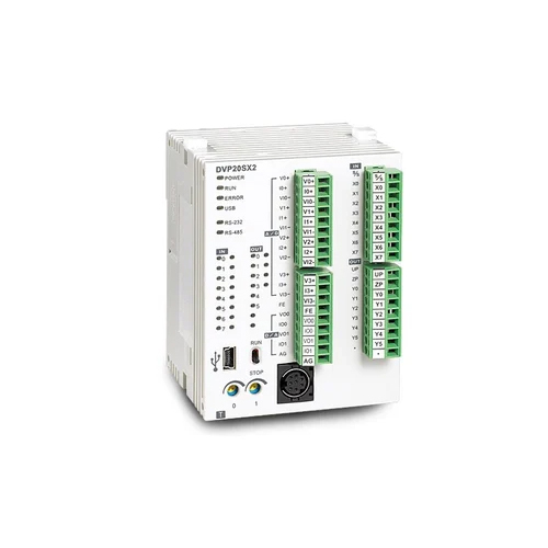 Delta DVP-SX2 PLC एक उन्नत प्रोग्रामेबल लॉजिक कंट्रोलर है जो उच्च प्रदर्शन के साथ जटिल नियंत्रण कार्यों को संभालने के लिए डिज़ाइन किया गया है। यह विभिन्न औद्योगिक अनुप्रयोगों के लिए उपयुक्त है।
