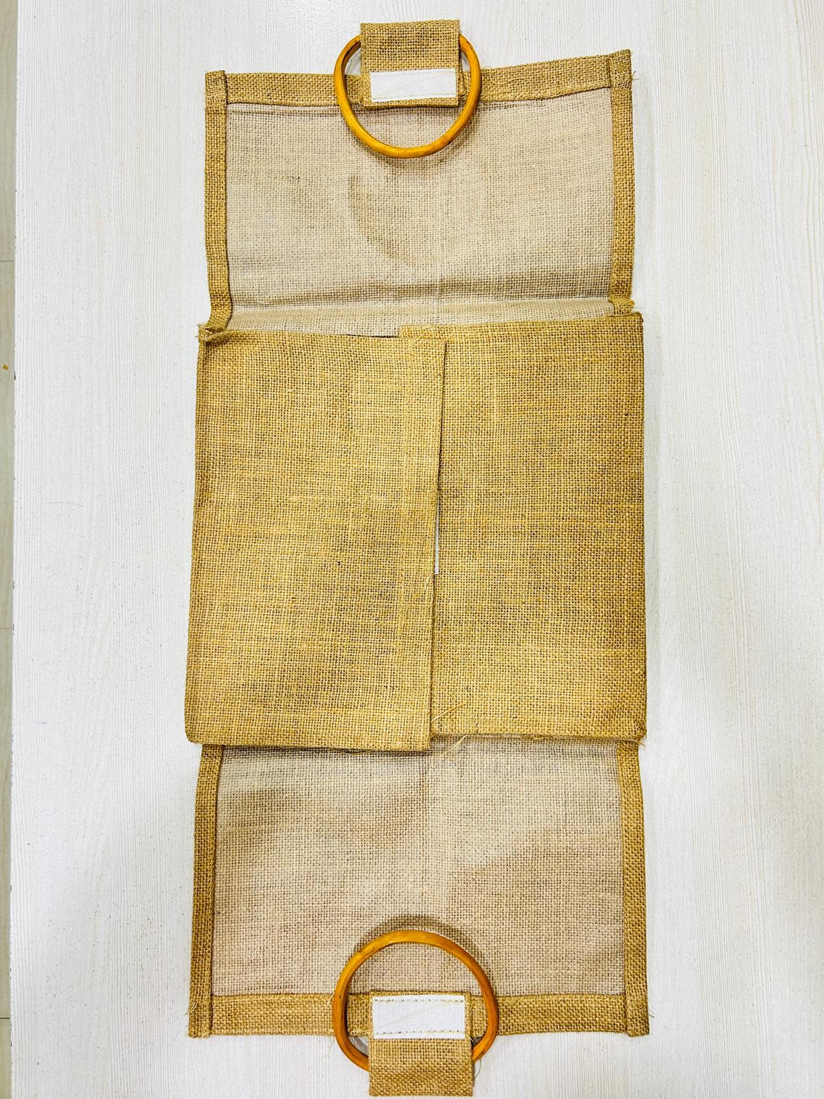 Premium Design Jute Gift Bags With Bamboo Handle For Festivals Weddings & Corporate Gift Packing - Jute Small Medium Large Multi Color Eco-friendly Durable Reusable