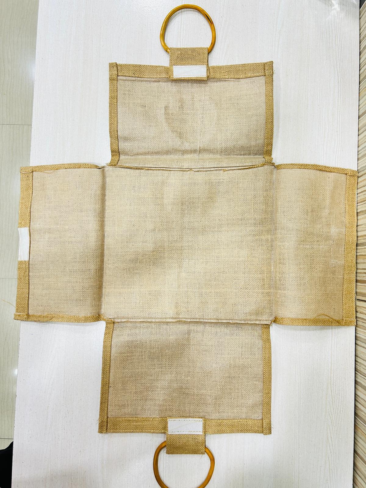 Premium Design Jute Gift Bags With Bamboo Handle For Festivals Weddings & Corporate Gift Packing - Jute Small Medium Large Multi Color Eco-friendly Durable Reusable