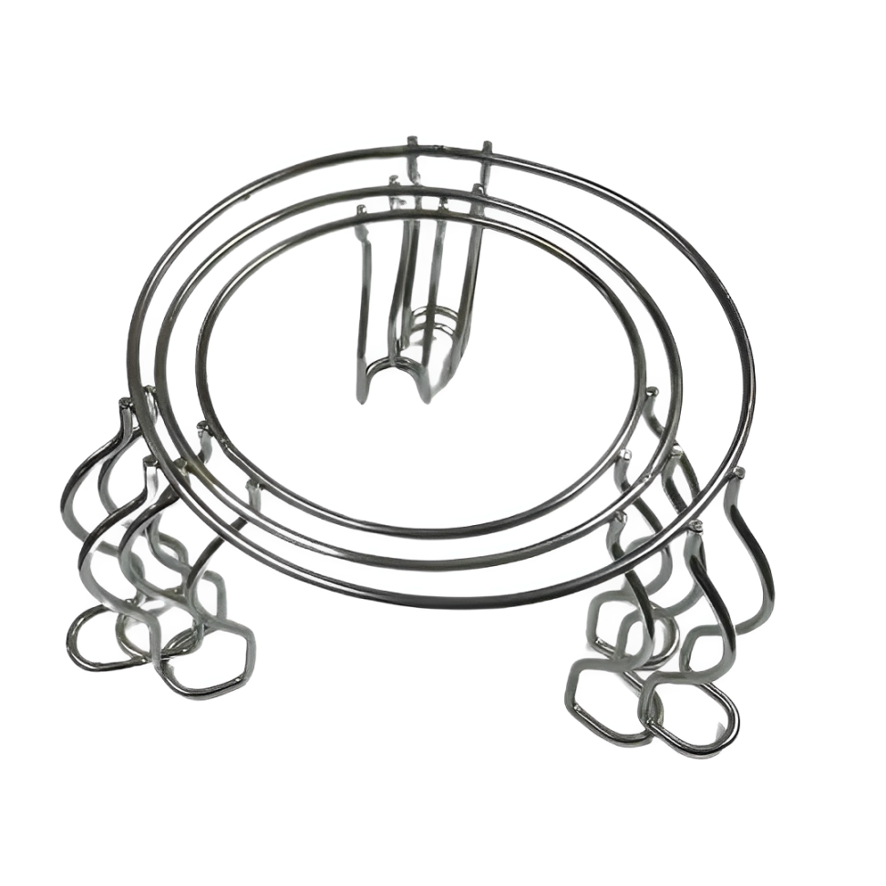 Stainless Steel 3pc Matka Stand Set - Color: Silver