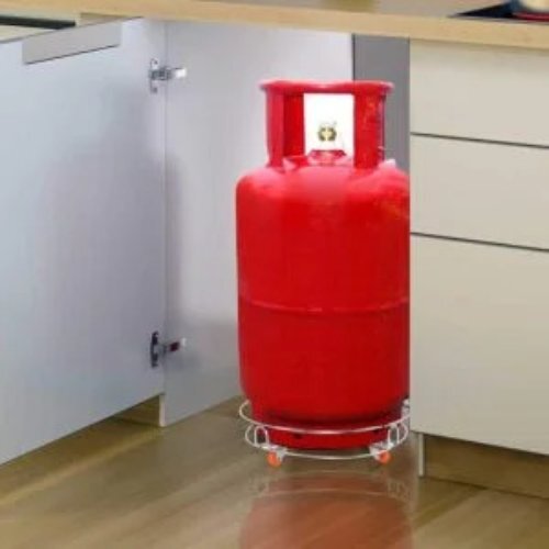 Ss Lpg Gas Cylinder Trolley - Color: Silver