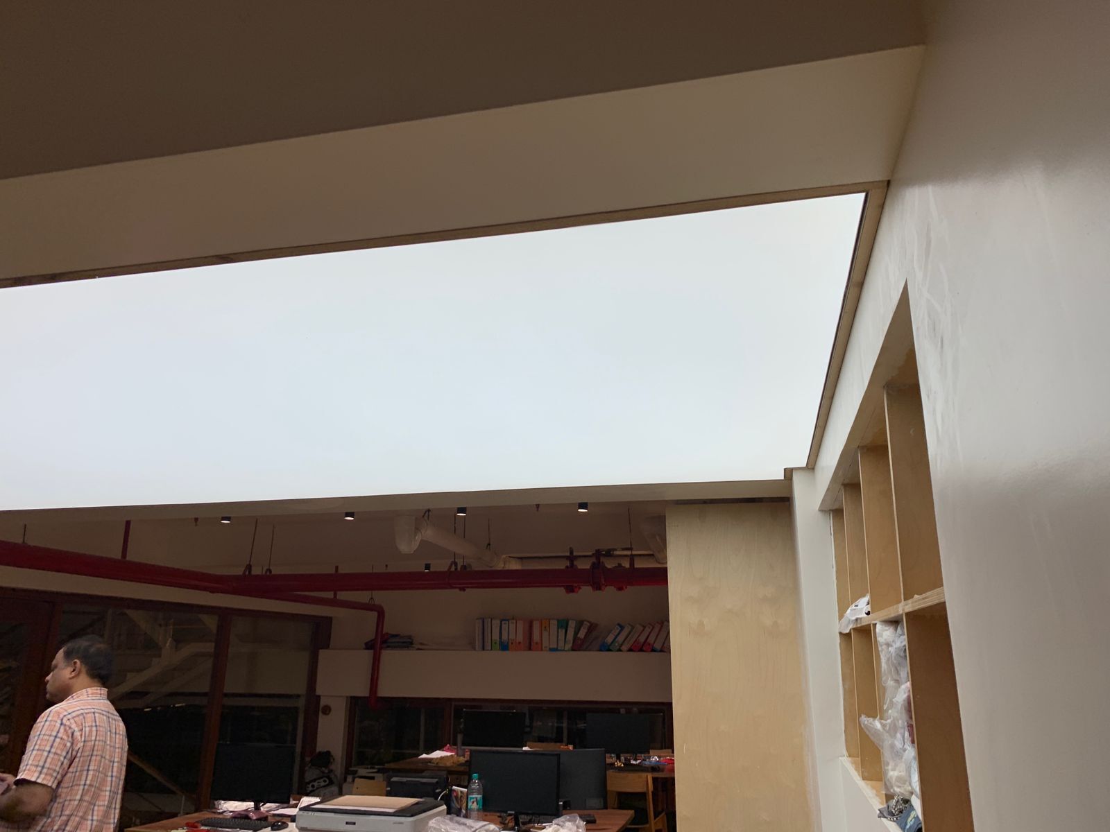 Plain White Stretch Ceiling - 0.18mm Thickness | Customizable Pattern, Any Shape & Size, Minimalist Design