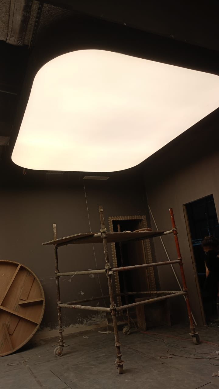 Plain White Stretch Ceiling - 0.18mm Thickness | Customizable Pattern, Any Shape & Size, Minimalist Design