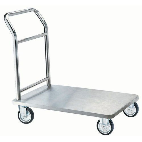 Platform Trolley - Mild Steel, 4ft X 2ft, Capacity 500kg | Ergonomic Handle, Smooth-rolling Wheels, Durable & Lightweight Design
