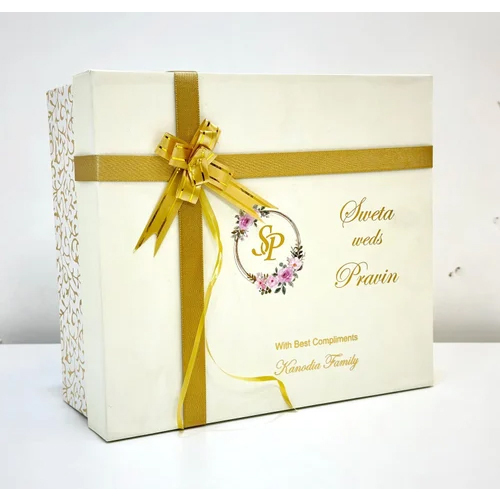 Wedding Gift Packaging Box - Laminated Material, Different Sizes Available , Glossy Lamination Finish with Embossing and UV Offset Printing