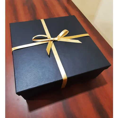Black Top Bottom Gift Packaging Box - Paper Material, Various Sizes Available, Glossy Lamination Finishing - UV Offset Printing, Embossed Surface Handling
