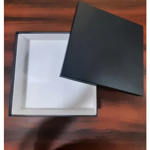 Black Top Bottom Gift Packaging Box - Paper Material, Various Sizes Available, Glossy Lamination Finishing - Uv Offset Printing, Embossed Surface Handling