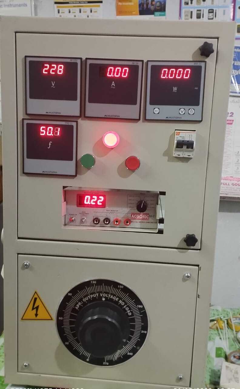 Motor Testing Panel - Frequency (Mhz): 60 Hertz (Hz)