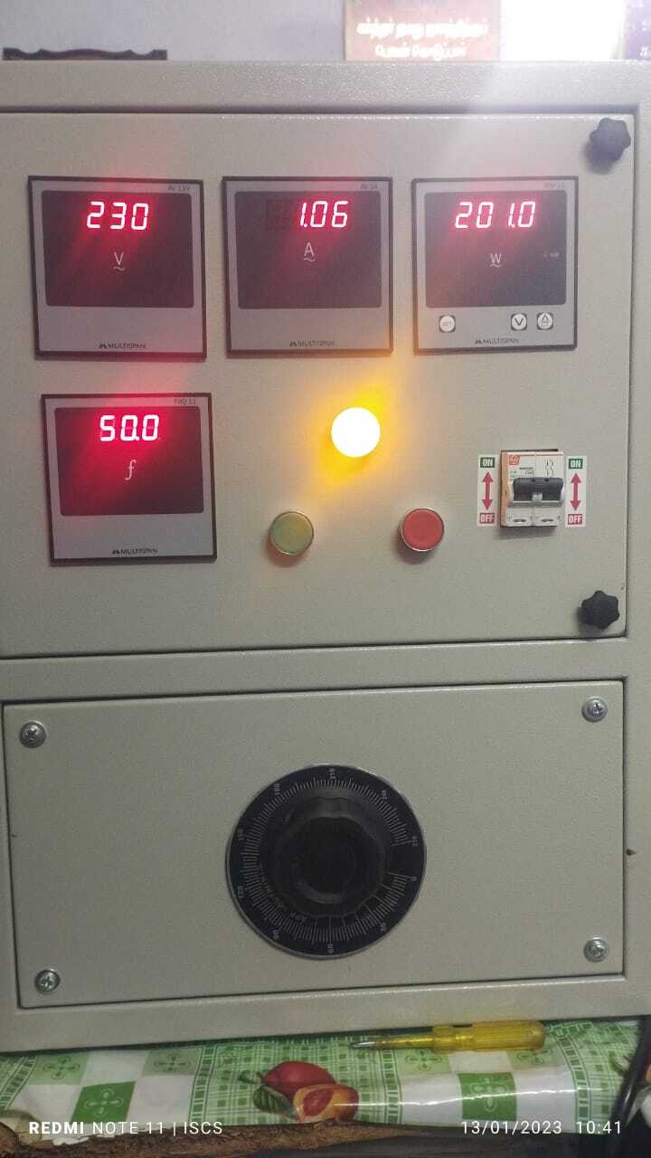 Motor Testing Panel - Frequency (Mhz): 60 Hertz (Hz)