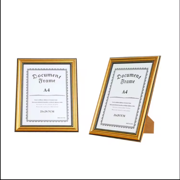 Luxury Certificate Frame - Plastic Material, A3 A4 A5 A6 Sizes, Polished Finish | Modern Design, Customizable Options, Pvc Cover, Art Paper Suitable