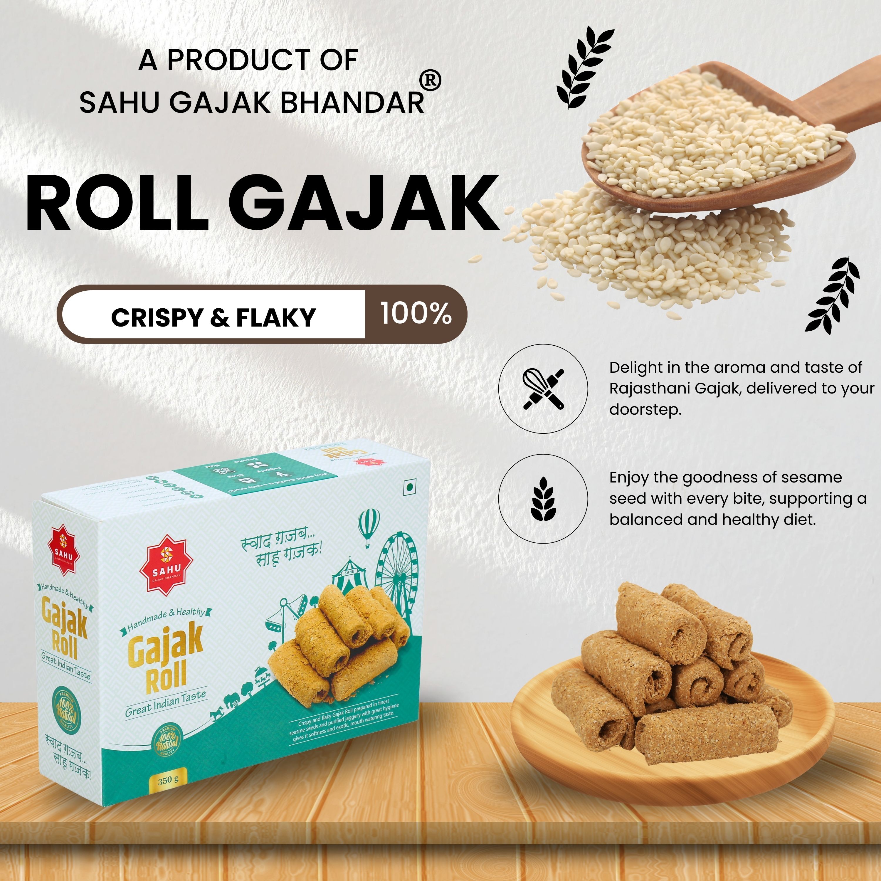 Sahu Special Gajak Roll In Premium Packing - Grade: A1