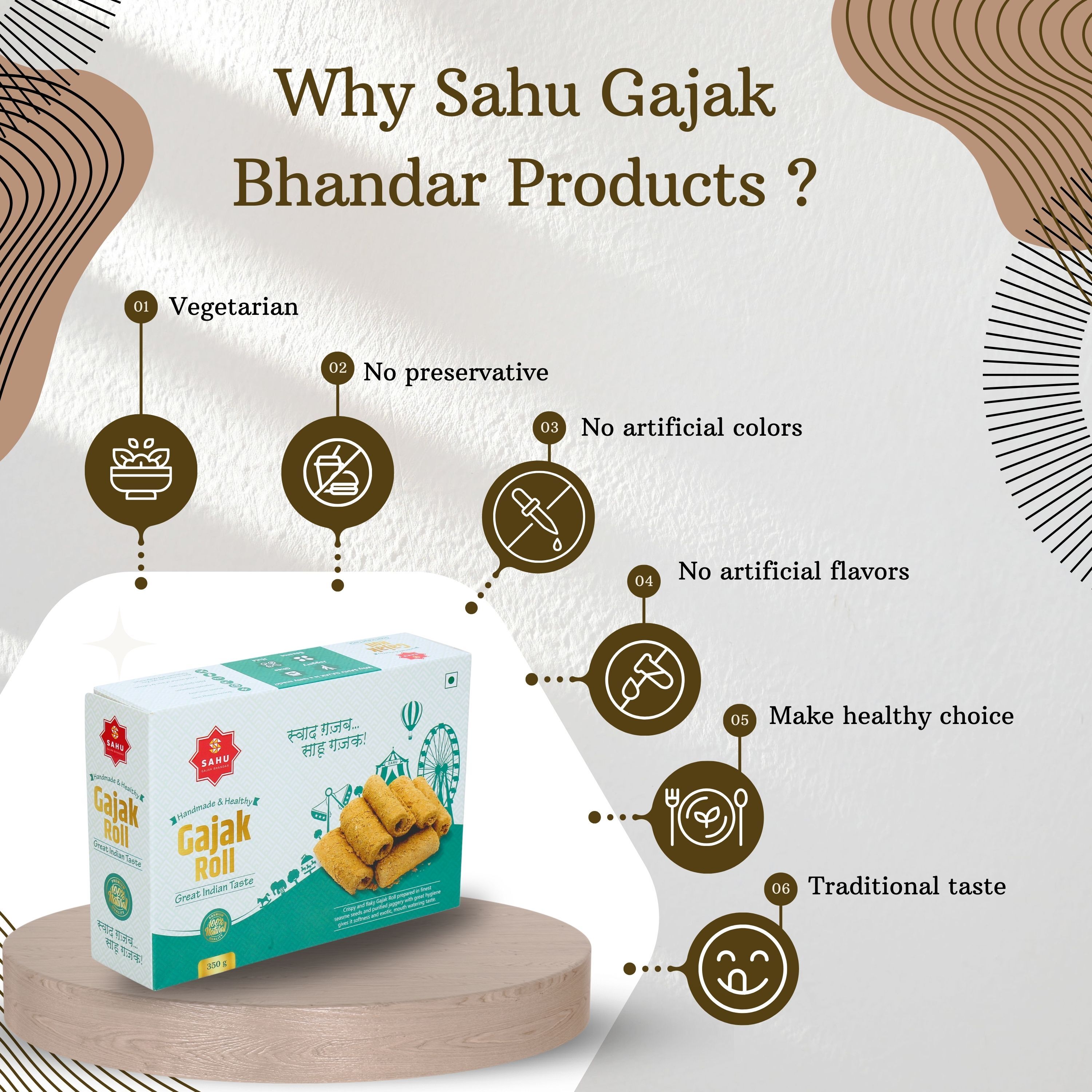 Sahu Special Gajak Roll In Premium Packing - Grade: A1