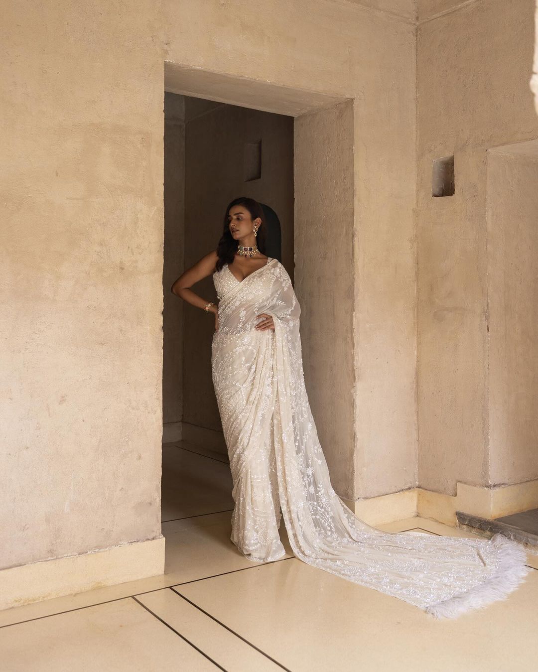 Bollywood Saree - Color: White