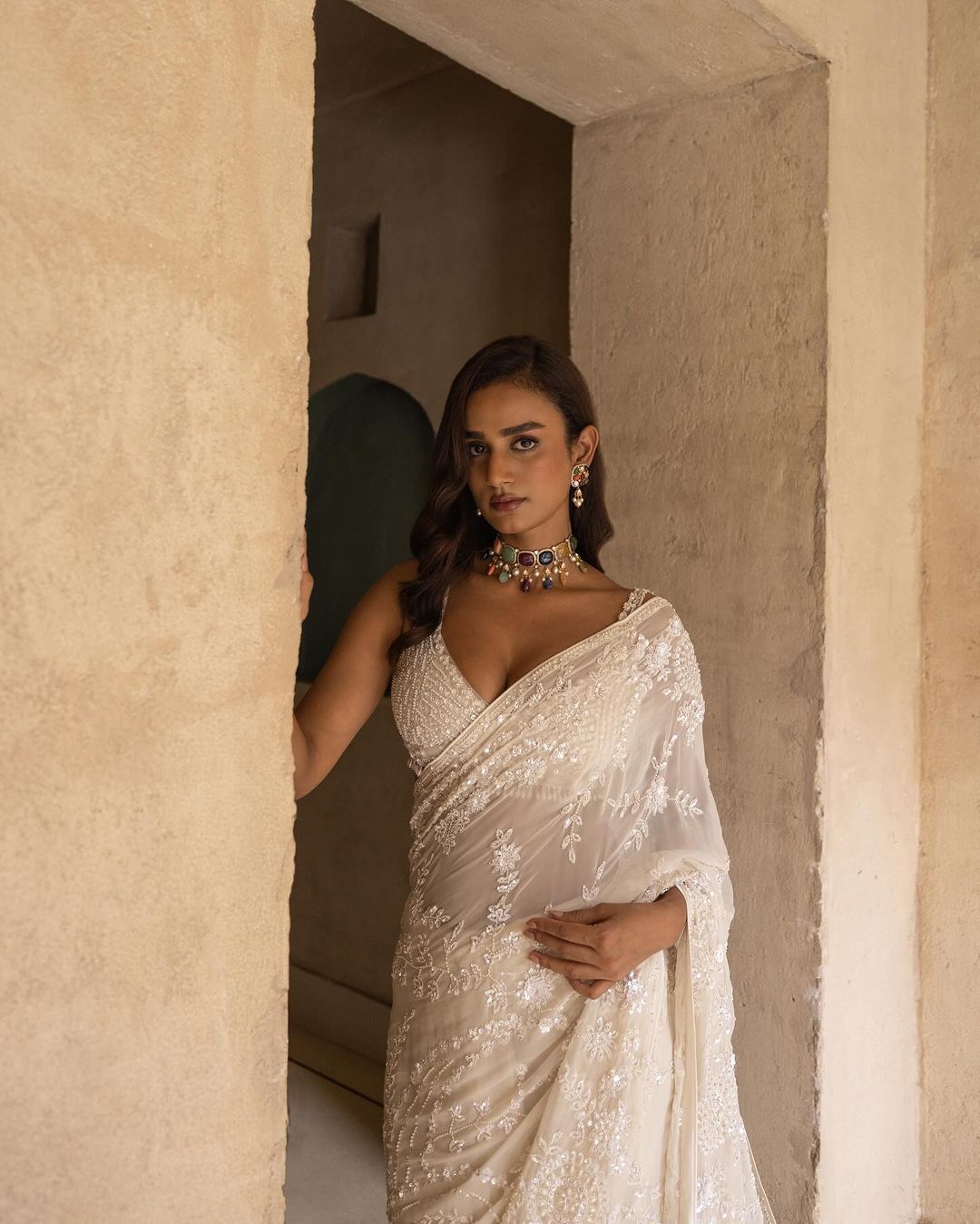 Bollywood Saree - Color: White