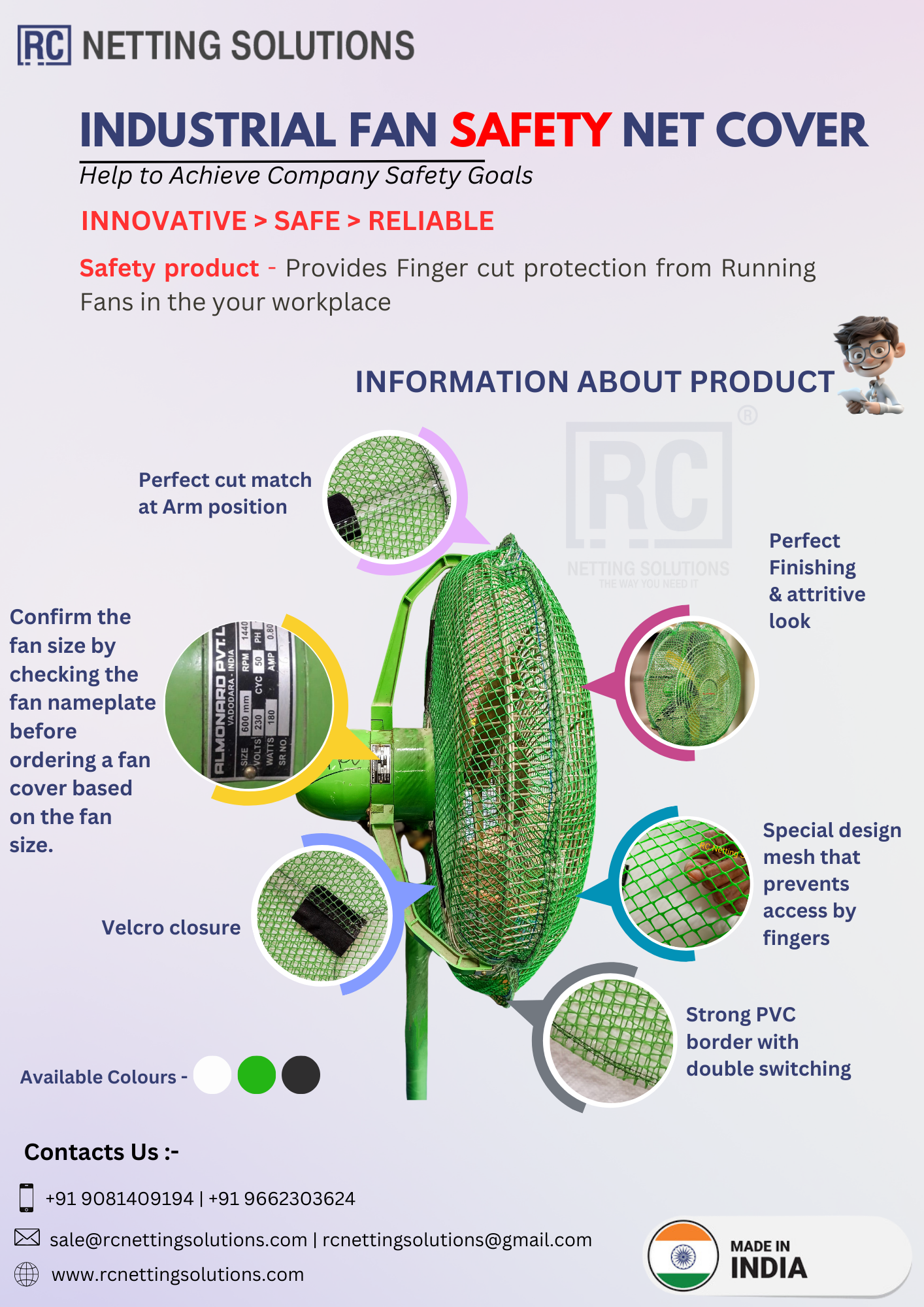 Fan Safety Net Cover - Uv Stabilized Hdpe Mesh, 400-900 Mm Sizes, Natural White | Finger Cut Protection For Industrial, Commercial, And Domestic Use