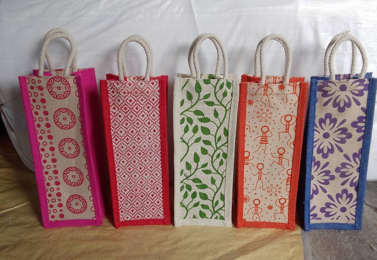 Printed Jute Bag In Multiple Color With Multiple Design