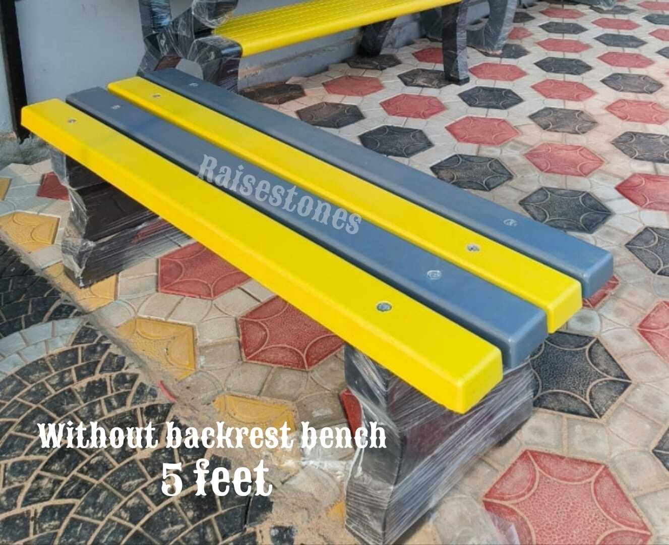 Rcc Without Backrest Wood Shade Bench - Color: Grey