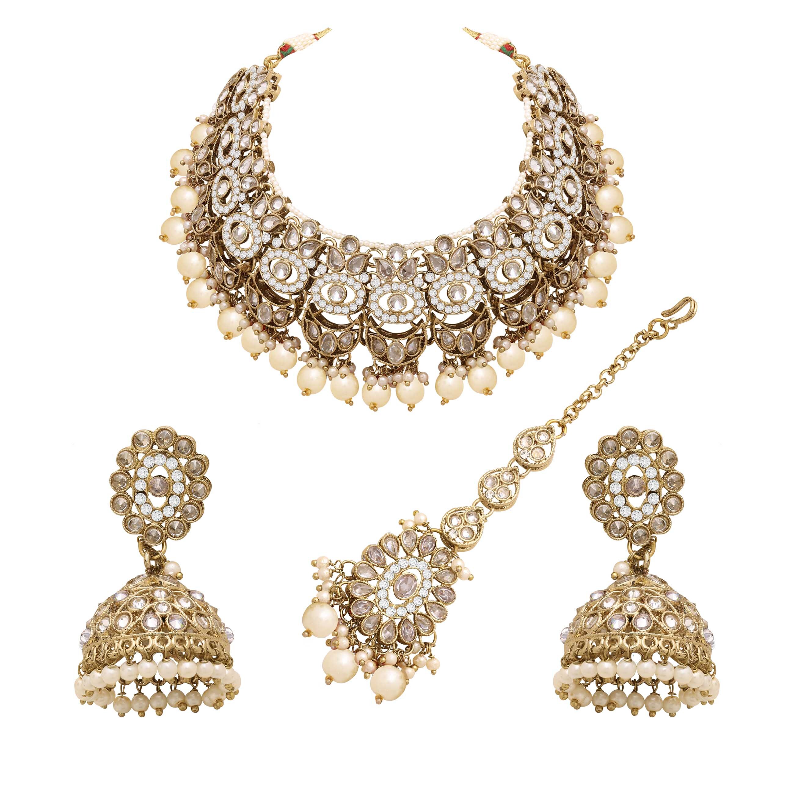 Reverse Ad Bridal Jewelry Set| Chandbali Choker Design| Reverse Ad Oval Shape Necklace| Traditional Necklace |Gift For Her