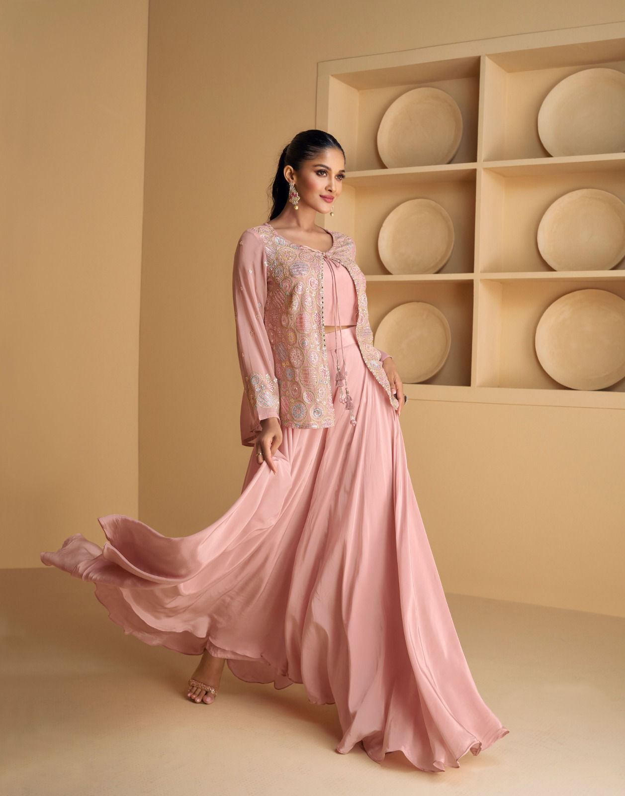 Desiner Log Gown With Koti - Color: 3