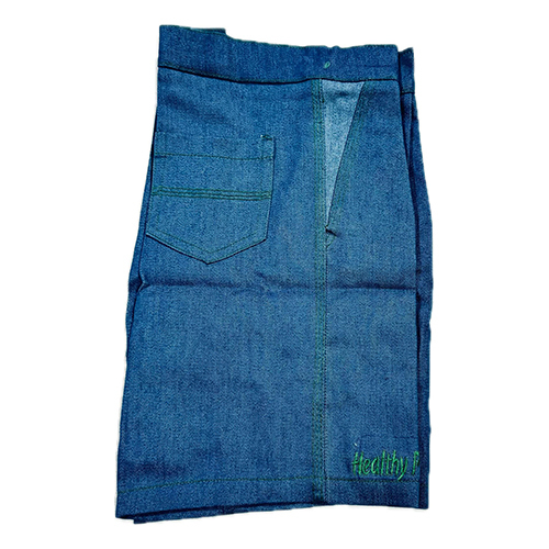 Blue Denim School Shorts - Plus Size Boys' Denim, Breathable & Washable with Printed Logo