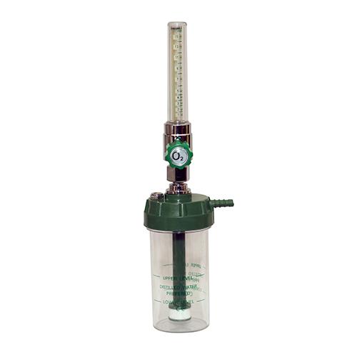 Cdsco Approved Oxygen Flowmeter With Humidifier Bottle - Color Code: White