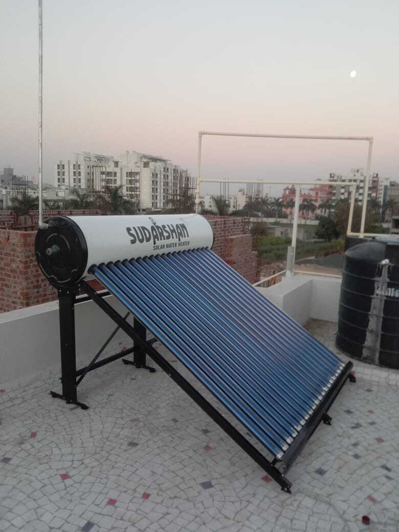 Etc Solar Water Heater - Stainless Steel, Free Standing Design, Blue Color | Eco-friendly Solar Energy, 5-year Warranty