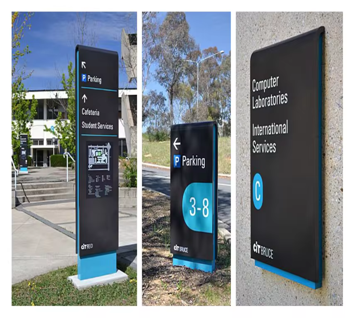 Pylon Signage - Acrylic, Stainless Steel, Customized Size | Waterproof Led Modules, Custom Design For Wayfinding