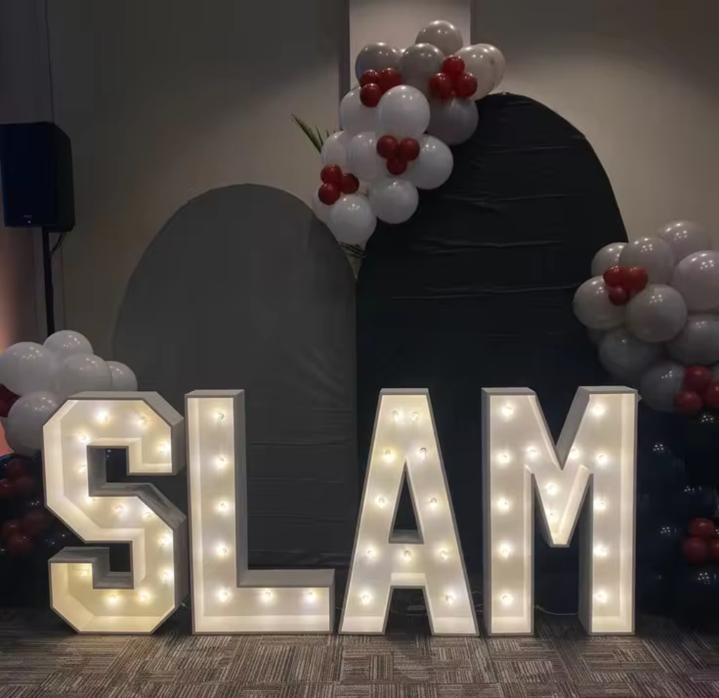 Light Up Marquee Letters - Galvanized Sheet, Custom Size & Color | Led Lighting, Decorative Sign For Weddings And Events