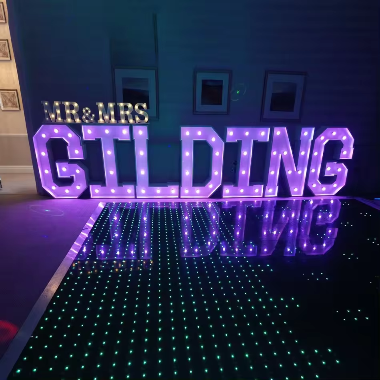 Light Up Marquee Letters - Galvanized Sheet, Custom Size & Color | Led Lighting, Decorative Sign For Weddings And Events