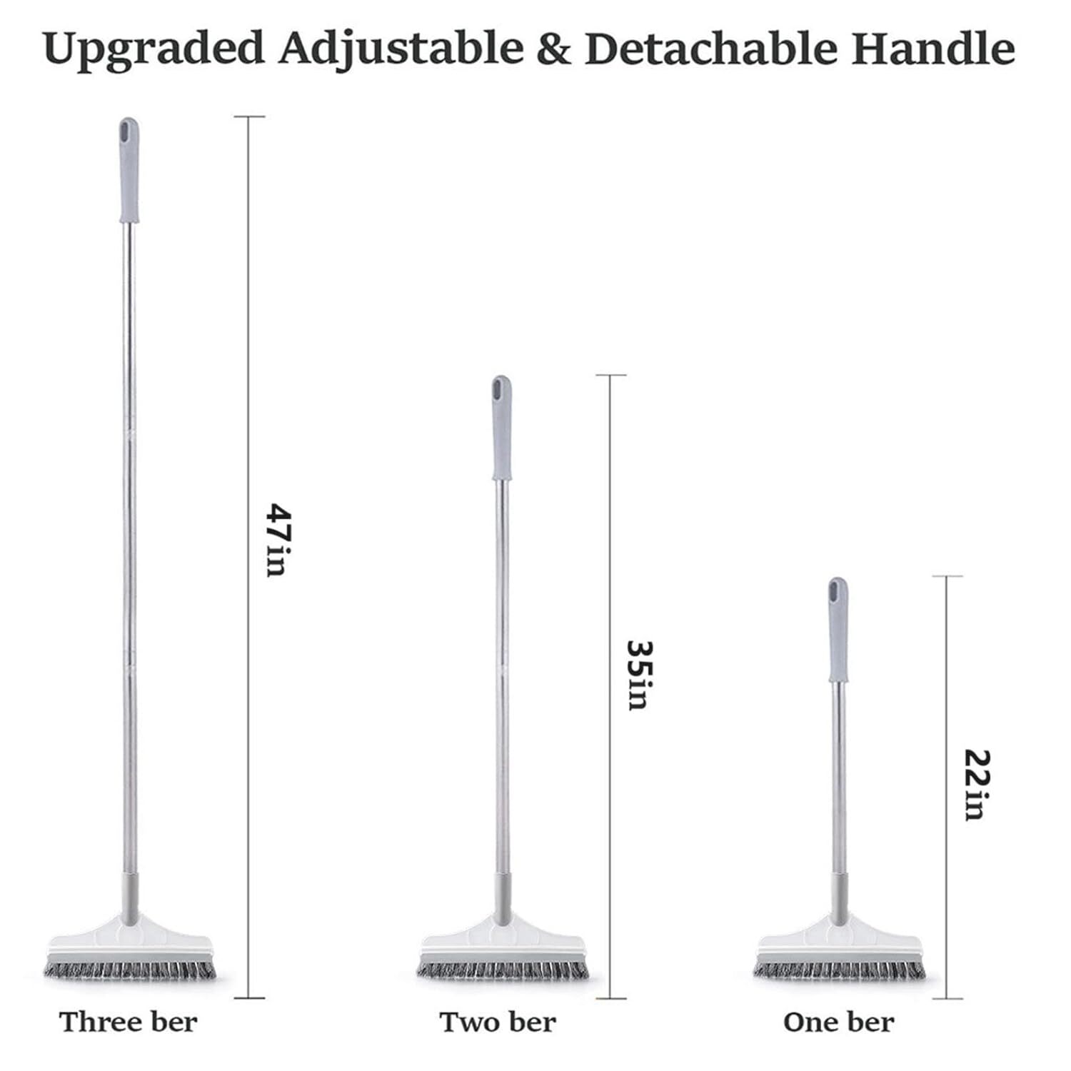 Multifunctional Floor Brush - Plastic Material, Adjustable Length 15.7 To 45.6 Inches - Two-in-one Brush And Scraper For Wet And Dry Cleaning, Ideal For Various Surfaces