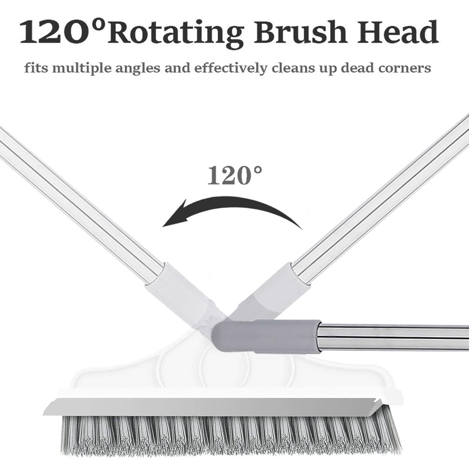 Multifunctional Floor Brush - Plastic Material, Adjustable Length 15.7 To 45.6 Inches - Two-in-one Brush And Scraper For Wet And Dry Cleaning, Ideal For Various Surfaces