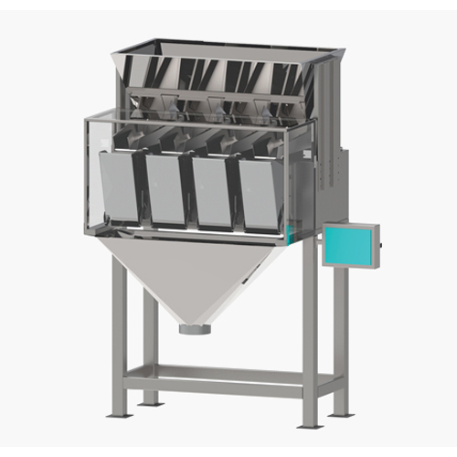 Four Head Single And Double Track Linear Weigher Machine - Material: Steel