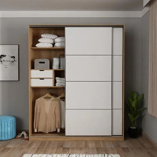 Sliding Door Wooden Almirah - Color: Different Available