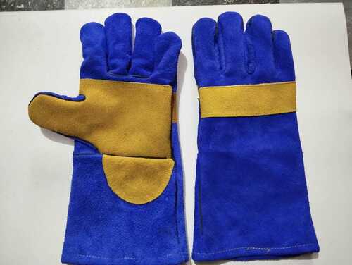 Palm Welding Gloves - Cotton Material, Full Finger Style, Blue Color | High Quality Fabric, Washable, Unisex Household Gloves