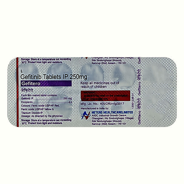 Gefitero Tablet - 250mg Gefitinib | Non-small Cell Lung Cancer Treatment, 1 Stripe Packaging, General Medicines, Tablets