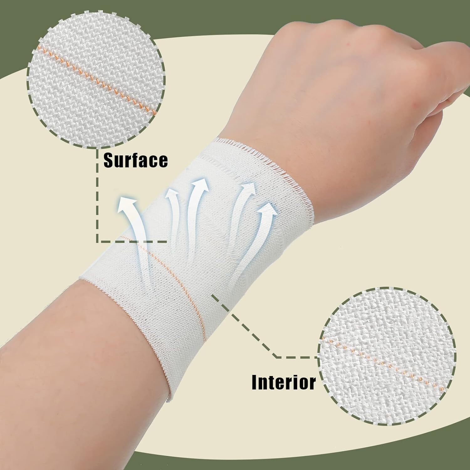 Cotton High Elastic Adhesive Bandage Roll - 7.5 X 4.5 Cm | White Color, High-quality Cotton, Strong Adhesive, Disposable, External Use