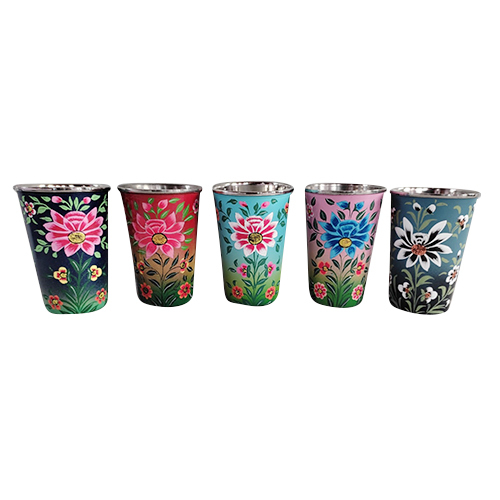 Hand Painted Tumblers - Stainless Steel, Standard Size , Vibrant Colors - Manual Artisan Craftsmanship For Hot & Cold Beverages