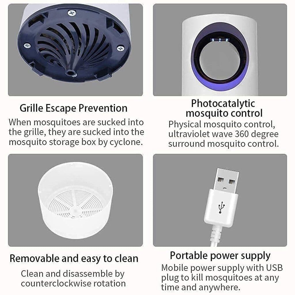 Blue Hole Mosquito Killer Lamp - Plastic 8x5x5 Cm | Usb Powered, Chemical-free, Effective Indoor And Outdoor Insect Control