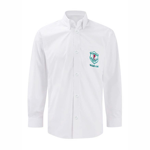Boys Full Sleeve White School Uniform Shirt - Chest Size: As Per Requirement