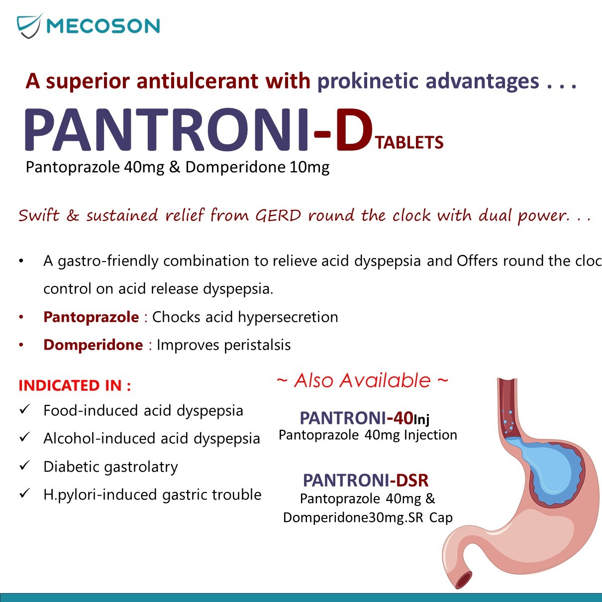 Pantprazole Domperidone Tab - Physical Form: Tablets