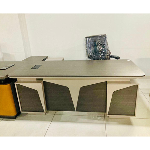 L Shape Office Table - Color: Brown