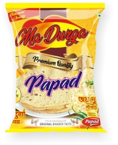 Papad Packaging Pouch - Plastic Material | Durable and Resealable Design for Optimal Freshness
