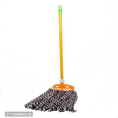 Large 9 Inch Blue Microfiber Wet Mop With Adjustable Stainless Steel