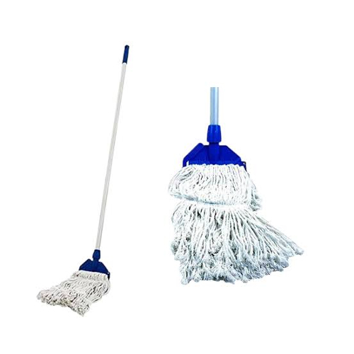 Large 9 Inch Blue Microfiber Wet Mop With Adjustable Stainless Steel