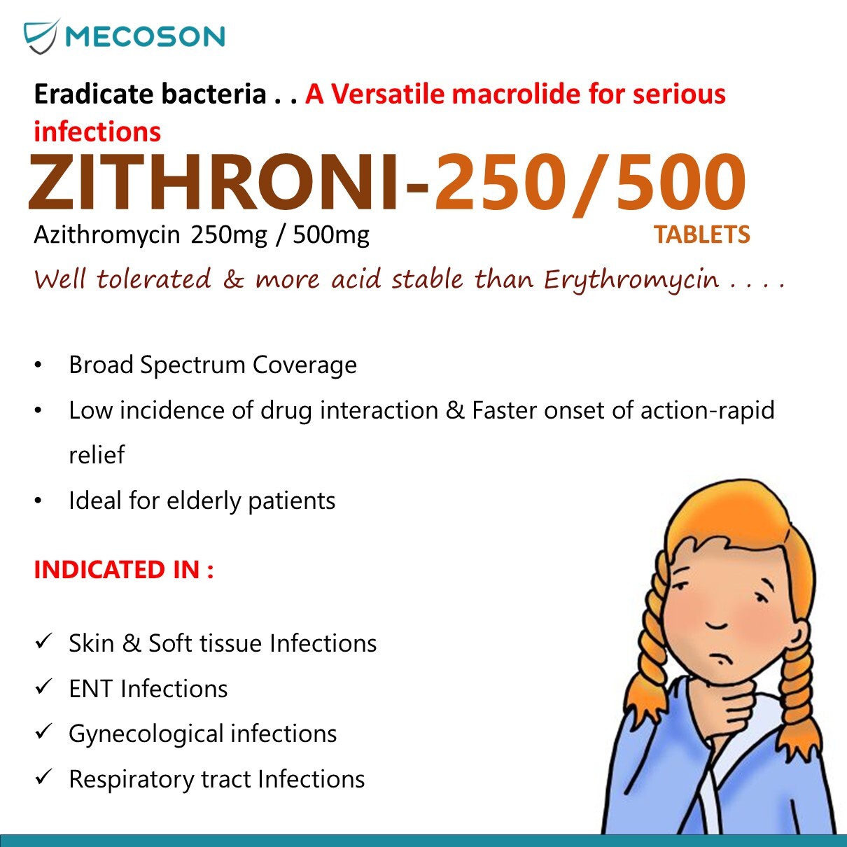 Azithromycin 500mg Tablets - Premium Quality Antibacterial Formula | Effective Against Bacterial Infections, Multiple Packaging Options Available